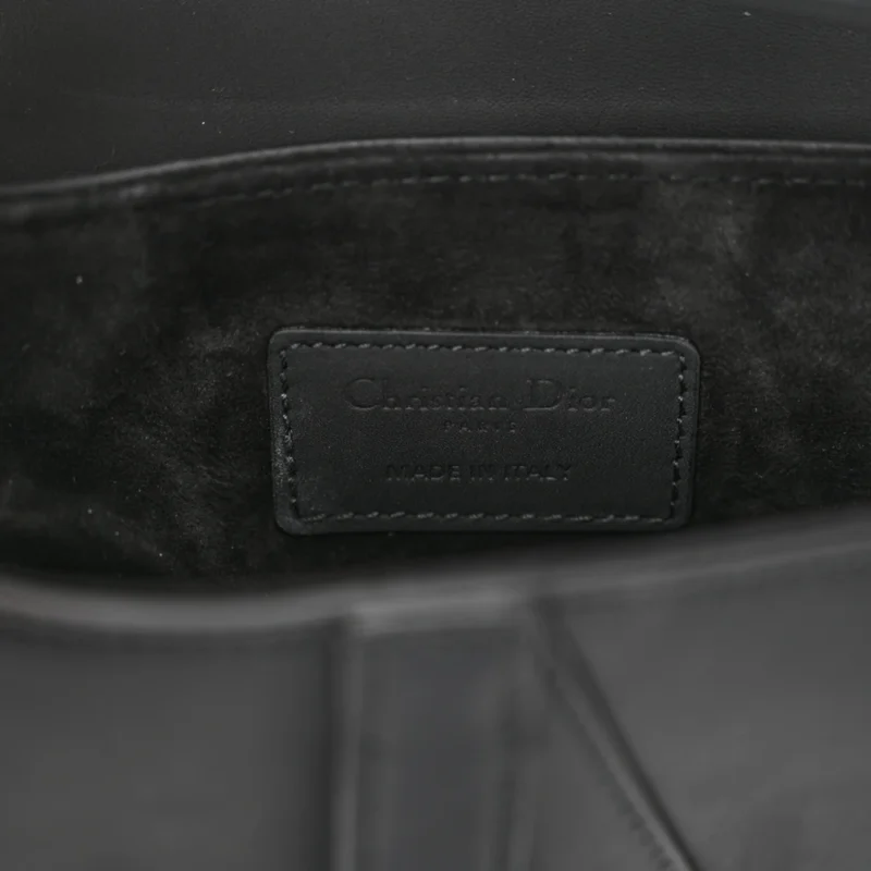 DIOR MINI SADDLE BAG BLACK ULTRA MATTE CALFSKIN LEATHER MATTE BLACK HARDWARE - Image 2