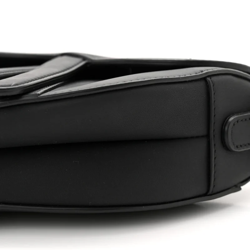 DIOR MINI SADDLE BAG BLACK ULTRA MATTE CALFSKIN LEATHER MATTE BLACK HARDWARE - Image 5