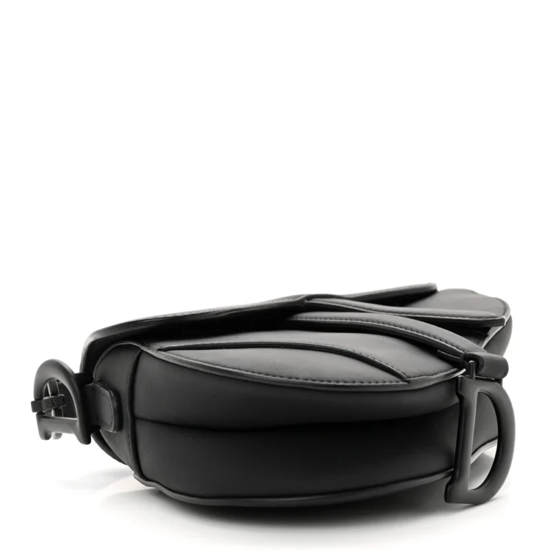DIOR MINI SADDLE BAG BLACK ULTRA MATTE CALFSKIN LEATHER MATTE BLACK HARDWARE - Image 6