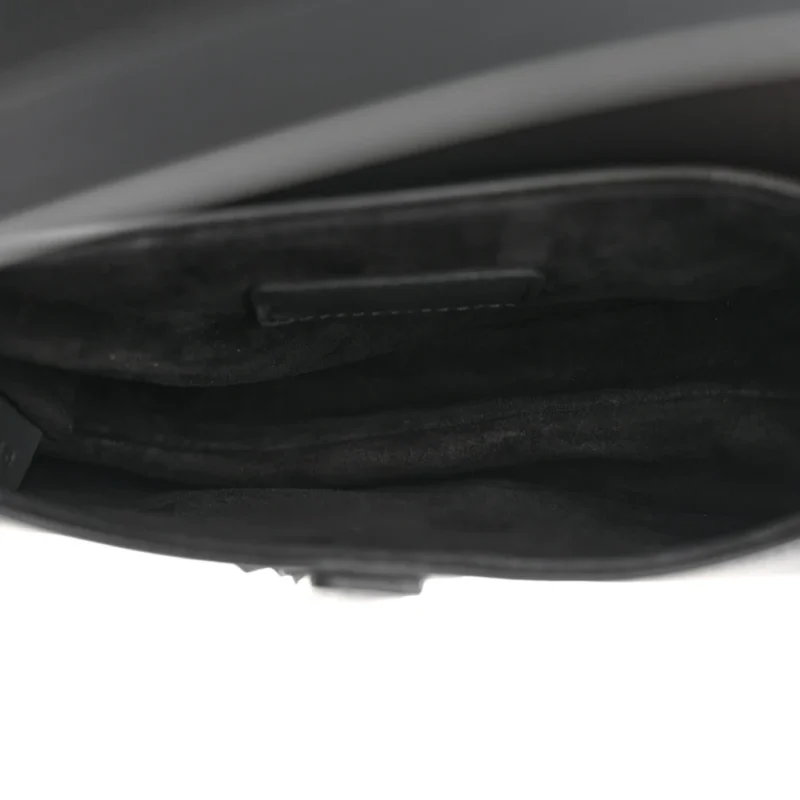 DIOR MINI SADDLE BAG BLACK ULTRA MATTE CALFSKIN LEATHER MATTE BLACK HARDWARE - Image 8