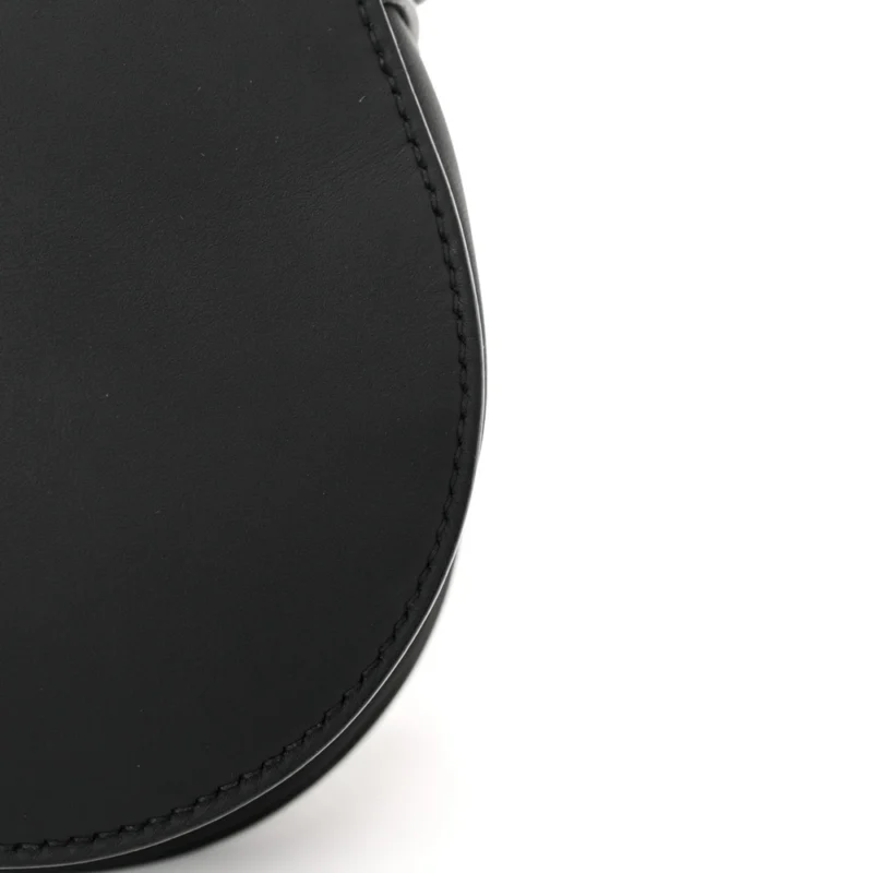DIOR MINI SADDLE BAG BLACK ULTRA MATTE CALFSKIN LEATHER MATTE BLACK HARDWARE - Image 9