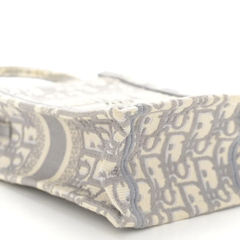 DIOR MINI BOOK TOTE PHONE BAG GREY OBLIQUE CANVAS - Image 3