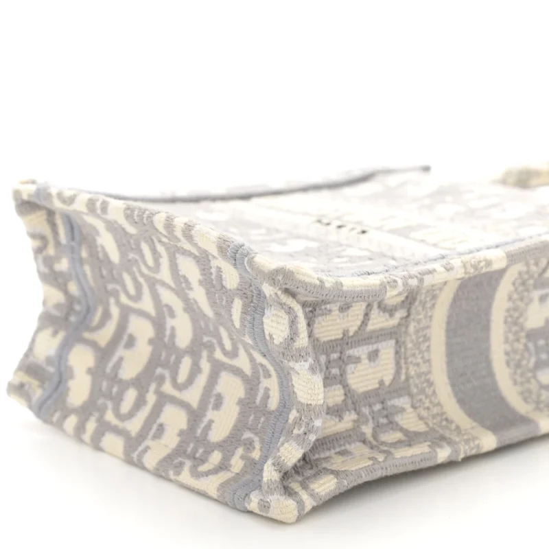 DIOR MINI BOOK TOTE PHONE BAG GREY OBLIQUE CANVAS - Image 4