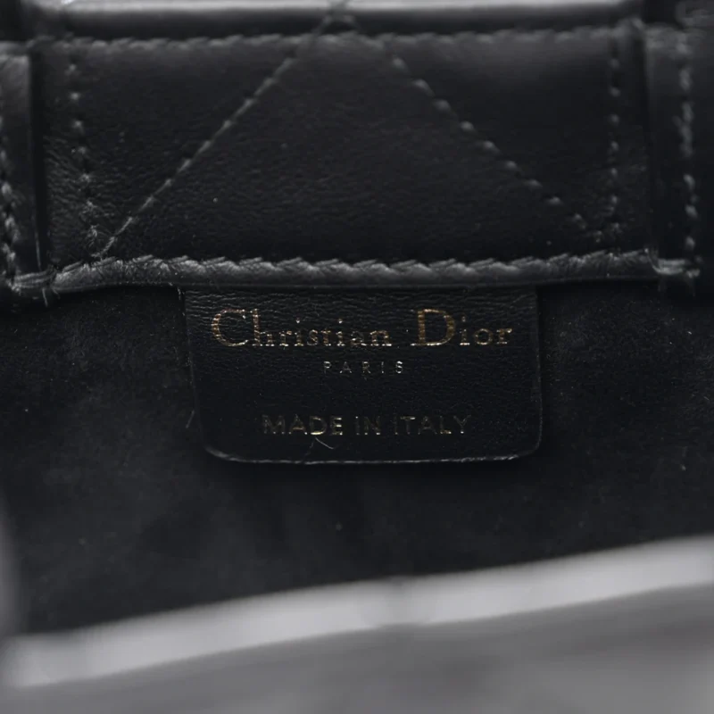 DIOR MINI BOOK TOTE BLACK MACROCANNAGE CALFSKIN LEATHER LIGHT GOLD HARDWARE - Image 2