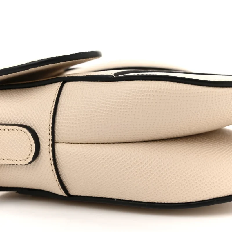 DIOR MEDIUM SADDLE BAG WITH STRAP HAZELNUT GRAINED CALFSKIN LEATHER GOLD HARDWARE - Image 4