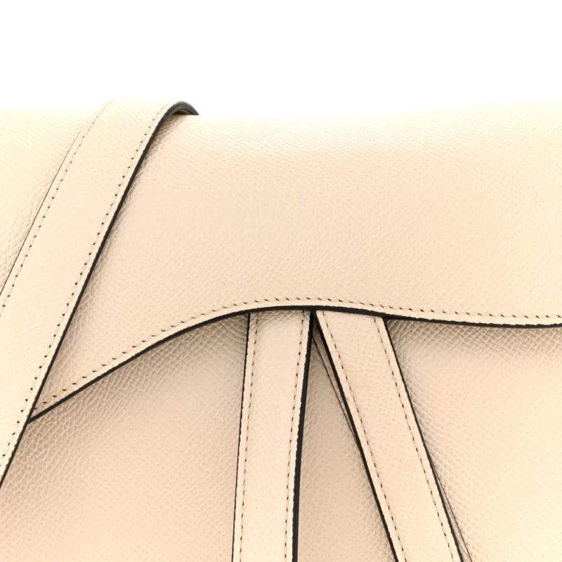 DIOR MEDIUM SADDLE BAG WITH STRAP HAZELNUT GRAINED CALFSKIN LEATHER GOLD HARDWARE - Image 8
