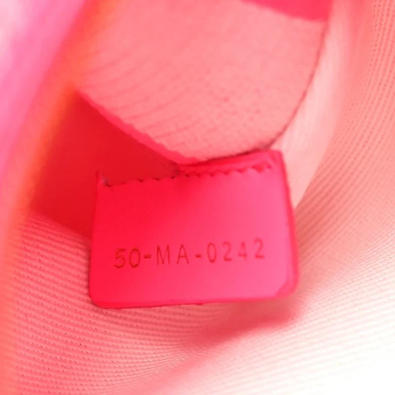 DIOR MEDIUM TOILE DE JOUY LADY D-LITE FLUORESCENT PINK REVERSE EMBROIDERED CANVAS GOLD HARDWARE - Image 8
