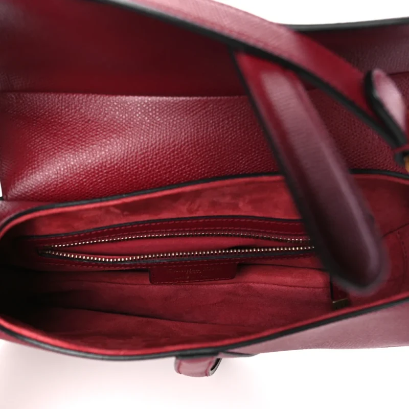 DIOR MEDIUM SADDLE BAG RED GRAINED CALFSKIN LEATHER BRASS HARDWARE - Image 7