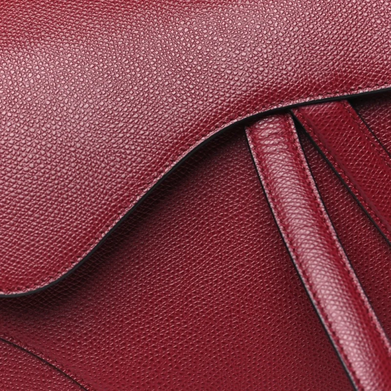 DIOR MEDIUM SADDLE BAG RED GRAINED CALFSKIN LEATHER BRASS HARDWARE - Image 9