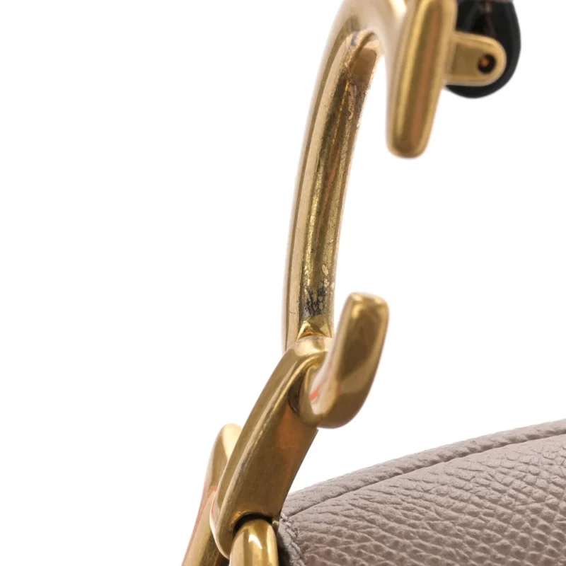 DIOR MEDIUM SADDLE BAG WARM TAUPE GRAINED CALFSKIN LEATHER GOLD HARDWARE - Image 11
