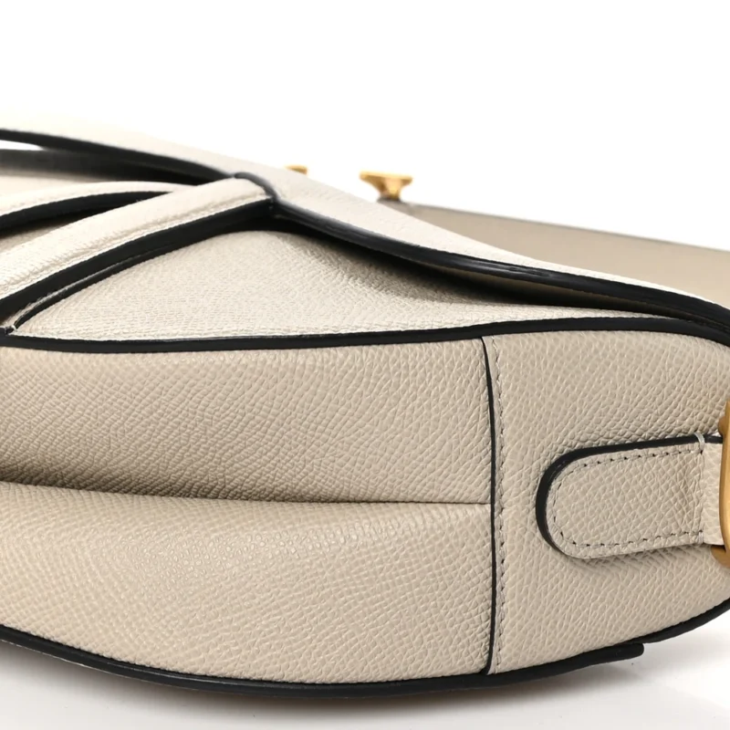 DIOR MEDIUM SADDLE BAG SAND GRAINED CALFSKIN LEATHER GOLD HARDWARE - Image 5