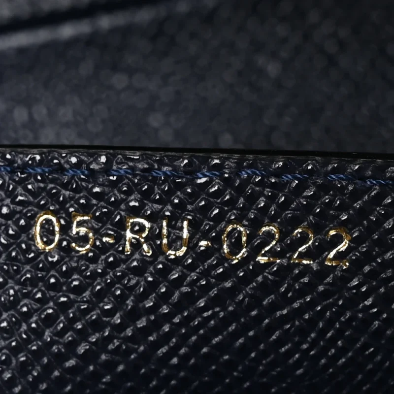 DIOR MEDIUM SADDLE BAG NAVY BLUE GRAINED CALFSKIN LEATHER GOLD HARDWARE - Image 9