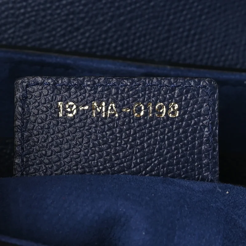DIOR MEDIUM SADDLE BAG INDIGO BLUE GRAINED CALFSKIN LEATHER GOLD HARDWARE - Image 8