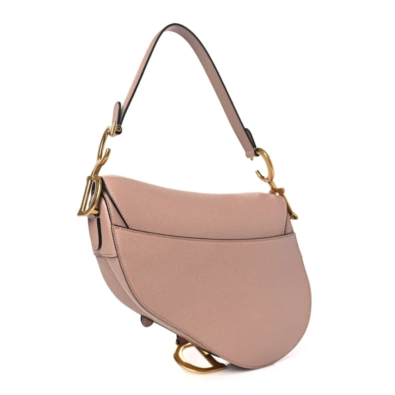 DIOR MEDIUM SADDLE BAG FARD GRAINED CALFSKIN LEATHER GOLD HARDWARE - Image 3