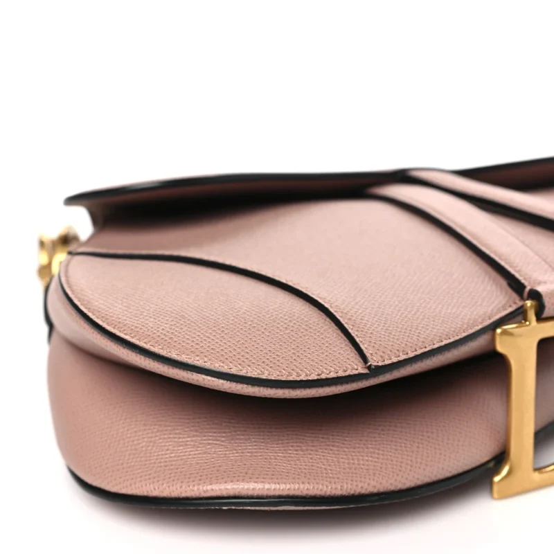DIOR MEDIUM SADDLE BAG FARD GRAINED CALFSKIN LEATHER GOLD HARDWARE - Image 4