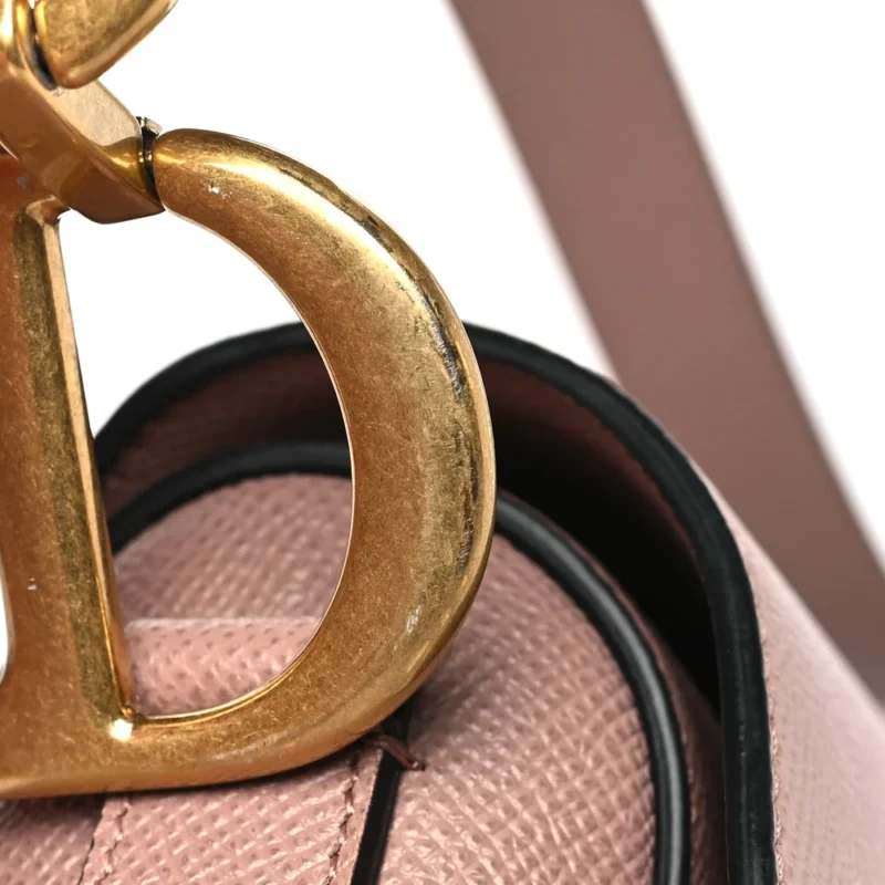 DIOR MEDIUM SADDLE BAG FARD GRAINED CALFSKIN LEATHER GOLD HARDWARE - Image 8