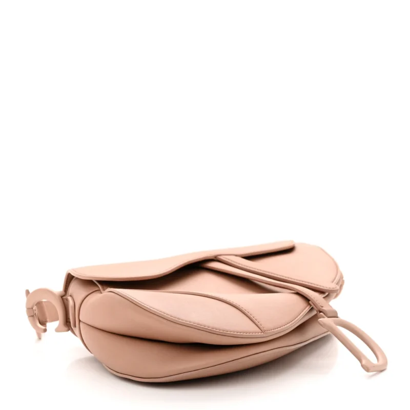 DIOR MEDIUM SADDLE BAG BLUSH ULTRA MATTE CALFSKIN LEATHER MATTE BEIGE HARDWARE - Image 6