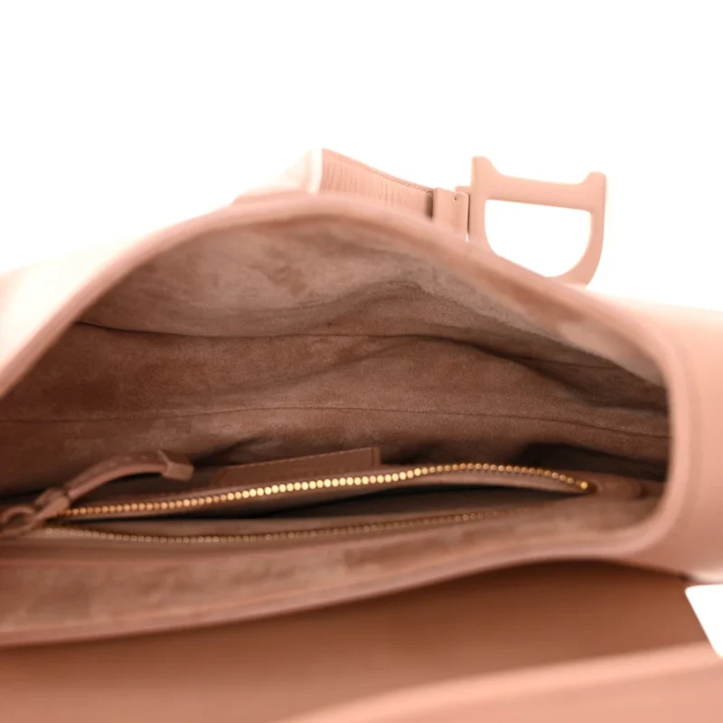 DIOR MEDIUM SADDLE BAG BLUSH ULTRA MATTE CALFSKIN LEATHER MATTE BEIGE HARDWARE - Image 7