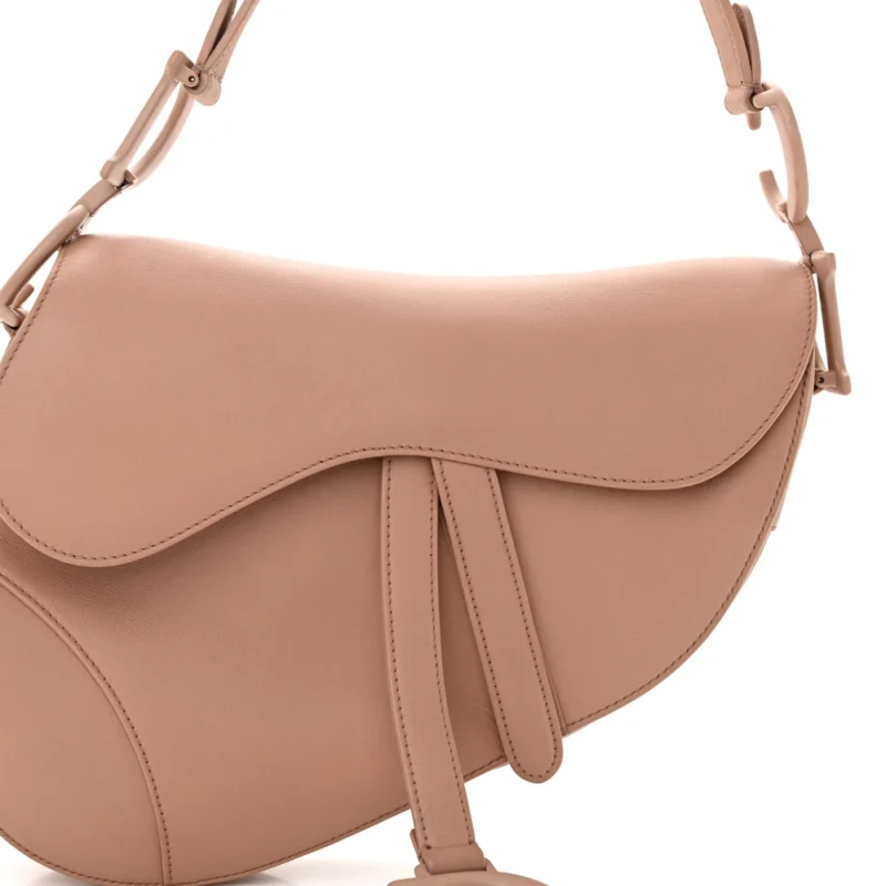 DIOR MEDIUM SADDLE BAG BLUSH ULTRA MATTE CALFSKIN LEATHER MATTE BEIGE HARDWARE - Image 8