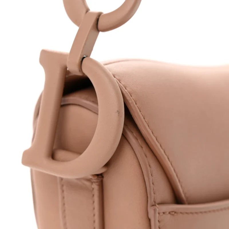 DIOR MEDIUM SADDLE BAG BLUSH ULTRA MATTE CALFSKIN LEATHER MATTE BEIGE HARDWARE - Image 10