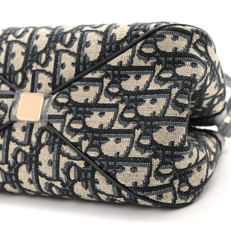 DIOR MEDIUM KEY BAG BLUE OBLIQUE CANVAS GOLD HARDWARE - Image 5