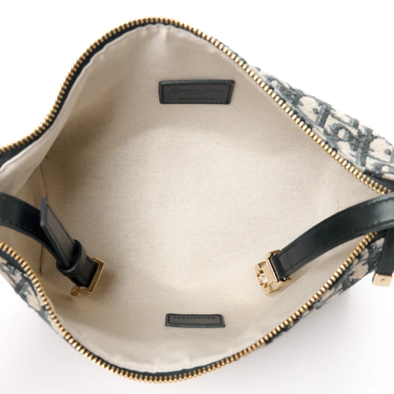 DIOR MEDIUM DIORTRAVEL NOMAD POUCH BLUE OBLIQUE CANVAS GOLD HARDWARE - Image 7