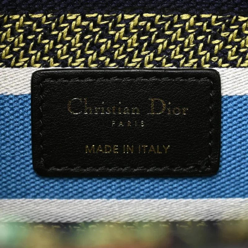 DIOR MEDIUM D-CONSTELLATION LADY D-LITE BLUE MULTICOLOR EMBROIDERED CANVAS GOLD HARDWARE $410 - Image 2