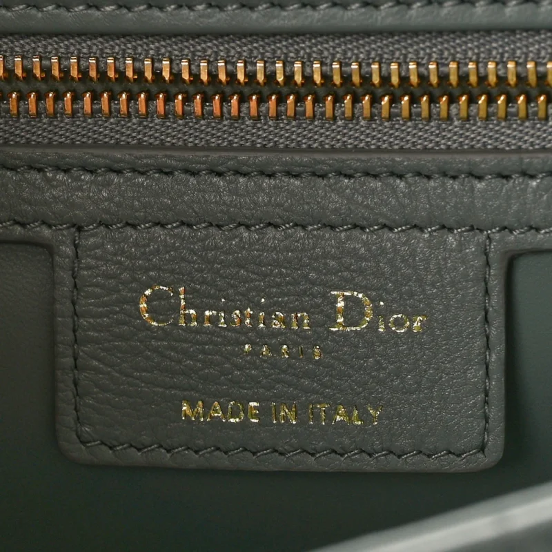 DIOR MEDIUM CARO BAG ETHEREAL GREY CANNAGE CALFSKIN LEATHER GOLD HARDWARE - Image 2