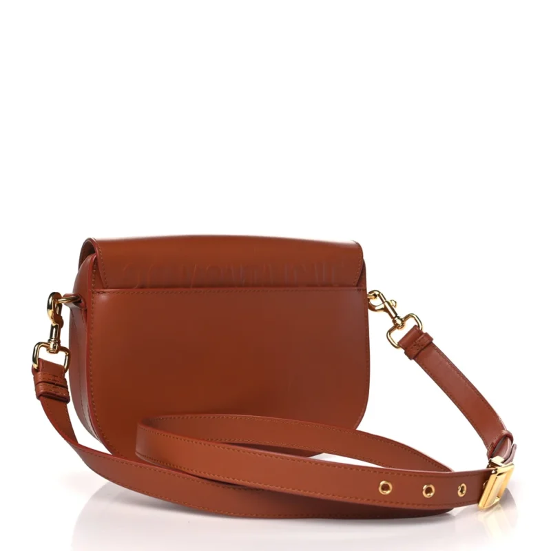 DIOR MEDIUM BOBBY FLAP BAG DARK TAN BOX CALFSKIN LEATHER GOLD HARDWARE - Image 3