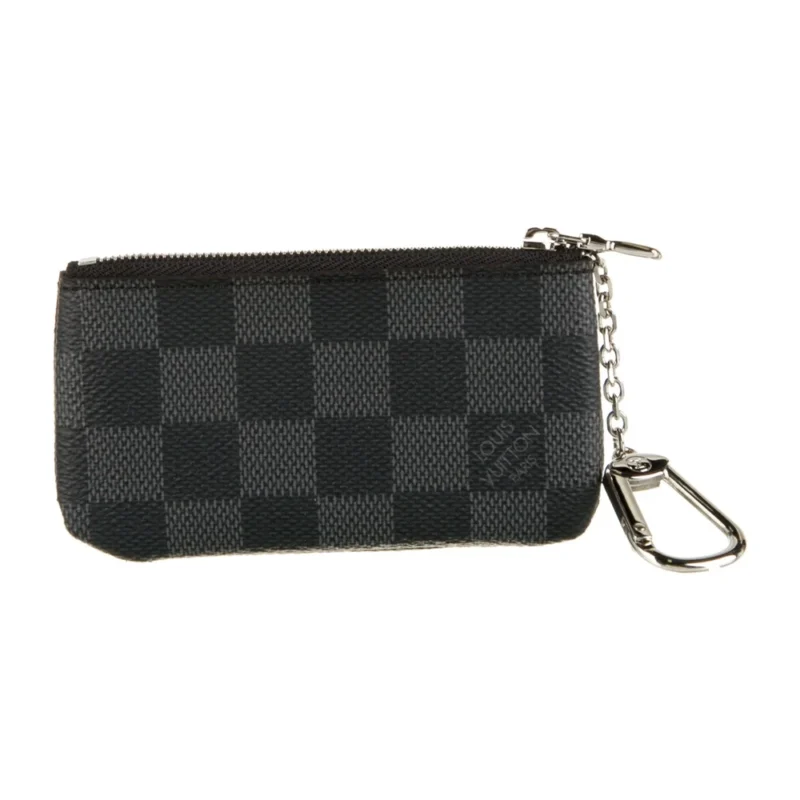 LOUIS VUITTON SMALL KEY HOLDER BLACK/GREY DAMIER GRAPHITE PATTERN CANVAS SILVER HARDWARE - Image 2
