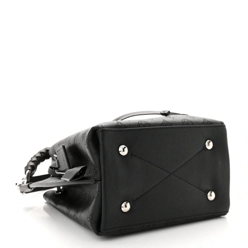 LOUIS VUITTON MURIA MM BLACK MAHINA LEATHER SILVER HARDWARE - Image 6