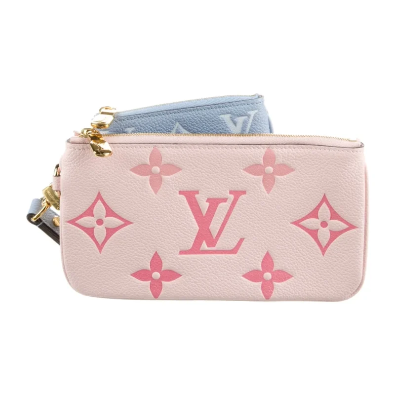 LOUIS VUITTON LARGE BY THE POOL WRISTLET PINK MONOGRAM EMPREINTE LEATHER GOLD HARDWARE - Image 2