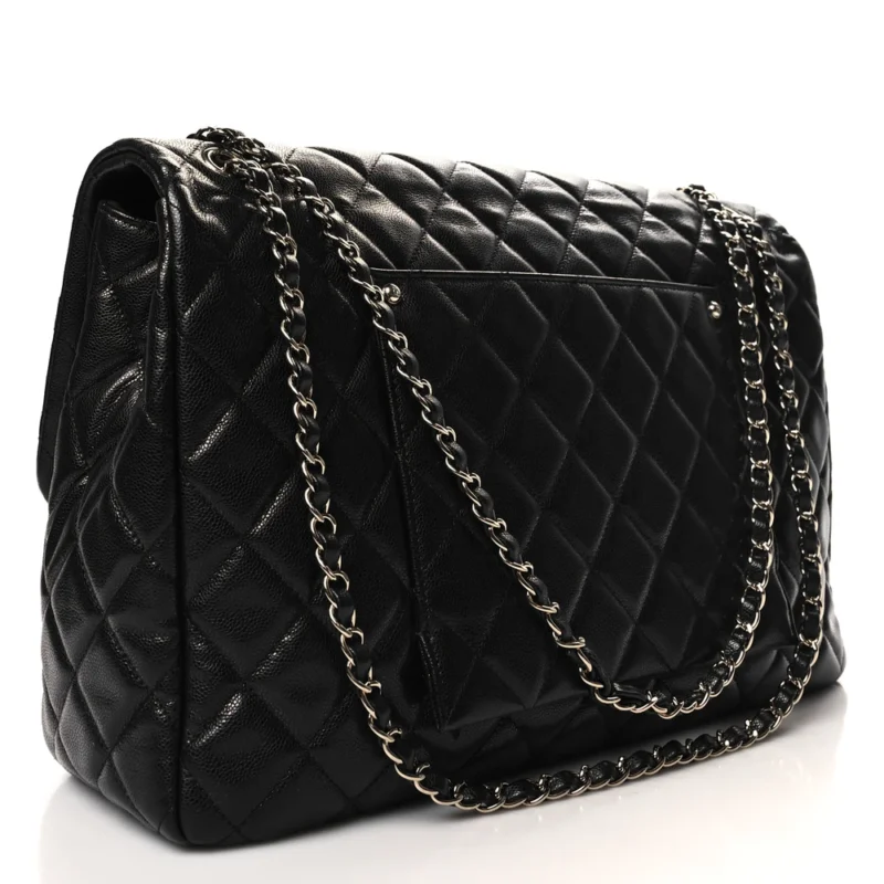 CHANEL TRAVEL FLAP XXL | BLACK QUILTED CAVIAR - Image 3