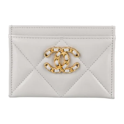 CHANEL SMALL WALLET GREY? CALFSKIN LEATHER GOLD HARDWARE