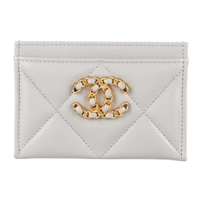 CHANEL SMALL WALLET GREY? CALFSKIN LEATHER GOLD HARDWARE