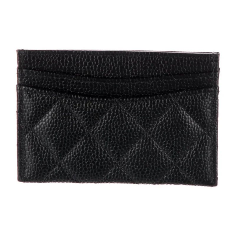 CHANEL SMALL CLASSIC CARD HOLDER INTERLOCKING CC LOGO CARD HOLDER BLACK CAVIAR LEATHER GOLD HARDWARE - Image 2