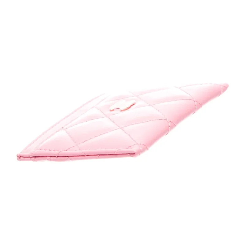 CHANEL SMALL CLASSIC CARD HOLDER PINK GRAINED CALFSKIN LEATHER GOLD HARDWARE - Image 3