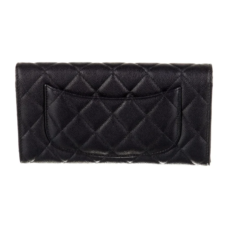 CHANEL MEDIUM INTERLOCKING CC LOGO CONTINENTAL WALLET BLUE LAMBSKIN LEATHER GOLD HARDWARE - Image 2