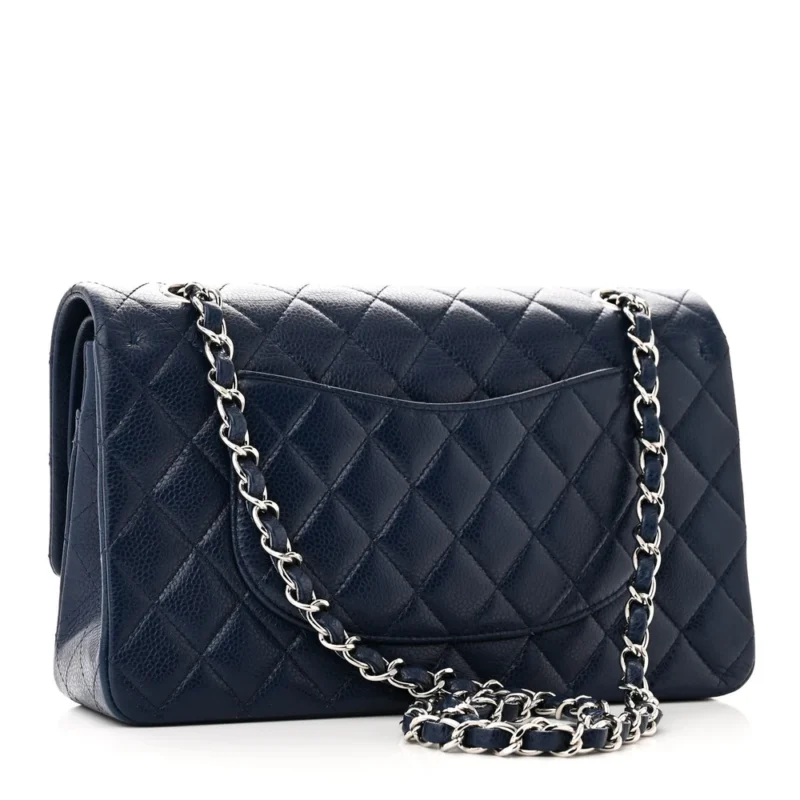 DESIGNER HANDBAGS | BLUE QUILTED CAVIAR LEATHER - Image 3