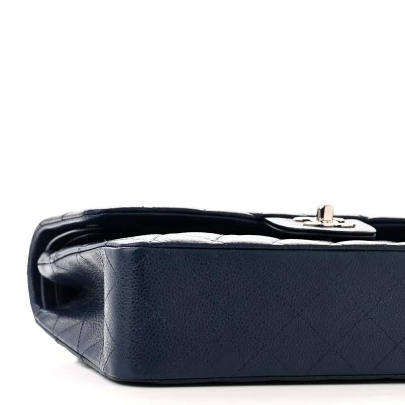 DESIGNER HANDBAGS | BLUE QUILTED CAVIAR LEATHER - Image 4