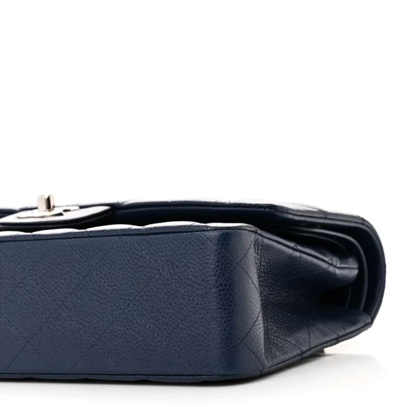 DESIGNER HANDBAGS | BLUE QUILTED CAVIAR LEATHER - Image 5