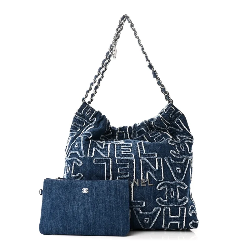 CHANEL 22 BLUE DENIM HANDBAG ?C LUXURY QUALITY - Image 2