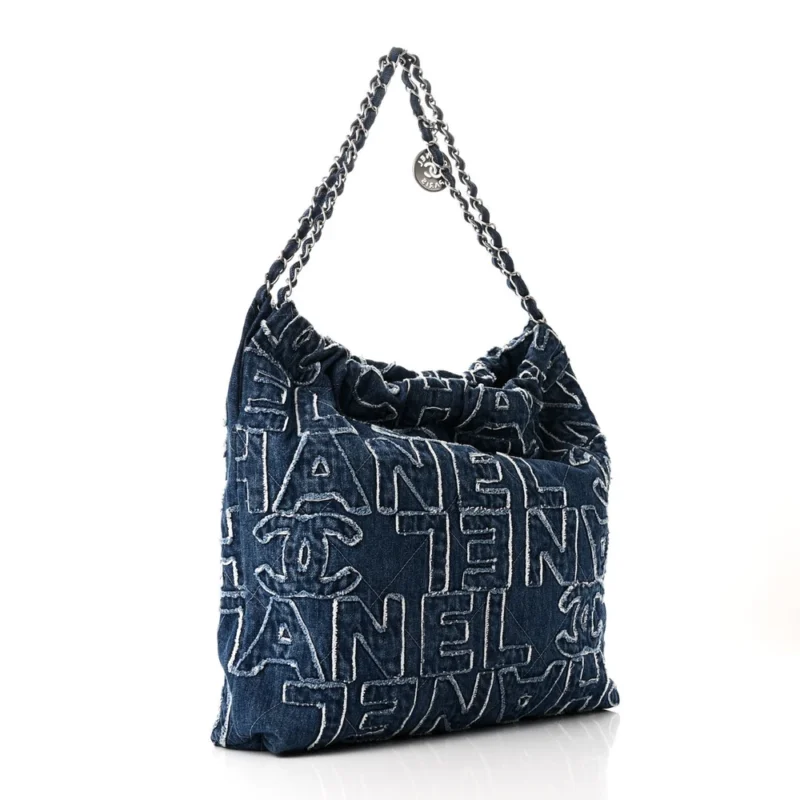CHANEL 22 BLUE DENIM HANDBAG ?C LUXURY QUALITY - Image 4