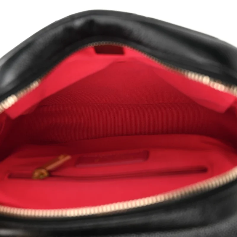 CHANEL CHAIN MELODY BACKPACK SMALL BLACK QUILTED SHINY CAVIAR LEATHER GOLD HARDWARE - Image 7