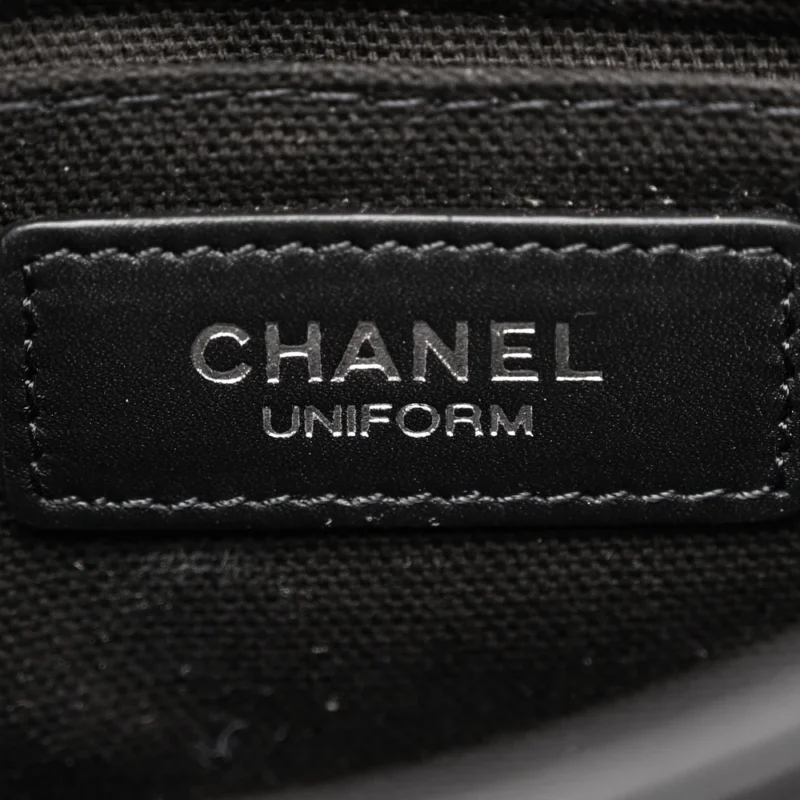 CHANEL CC UNIFORM FLAP BELT BAG SMALL BLACK QUILTED CALFSKIN LEATHER SILVER HARDWARE - Image 2