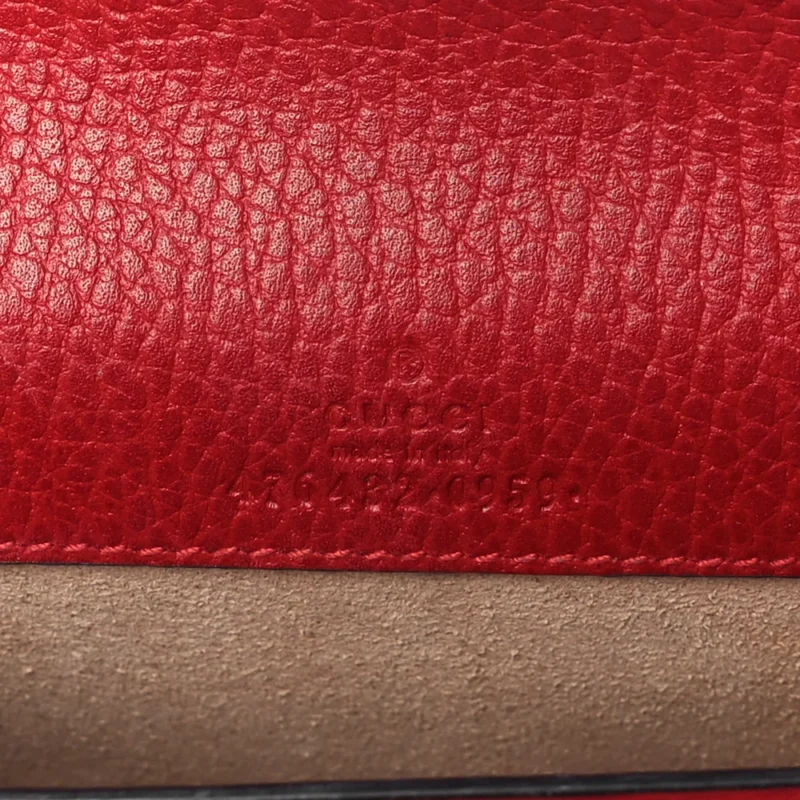 GUCCI MINI SUPER DIONYSUS SHOULDER BAG HIBISCUS RED CALFSKIN LEATHER AGED SILVER HARDWARE - Image 2