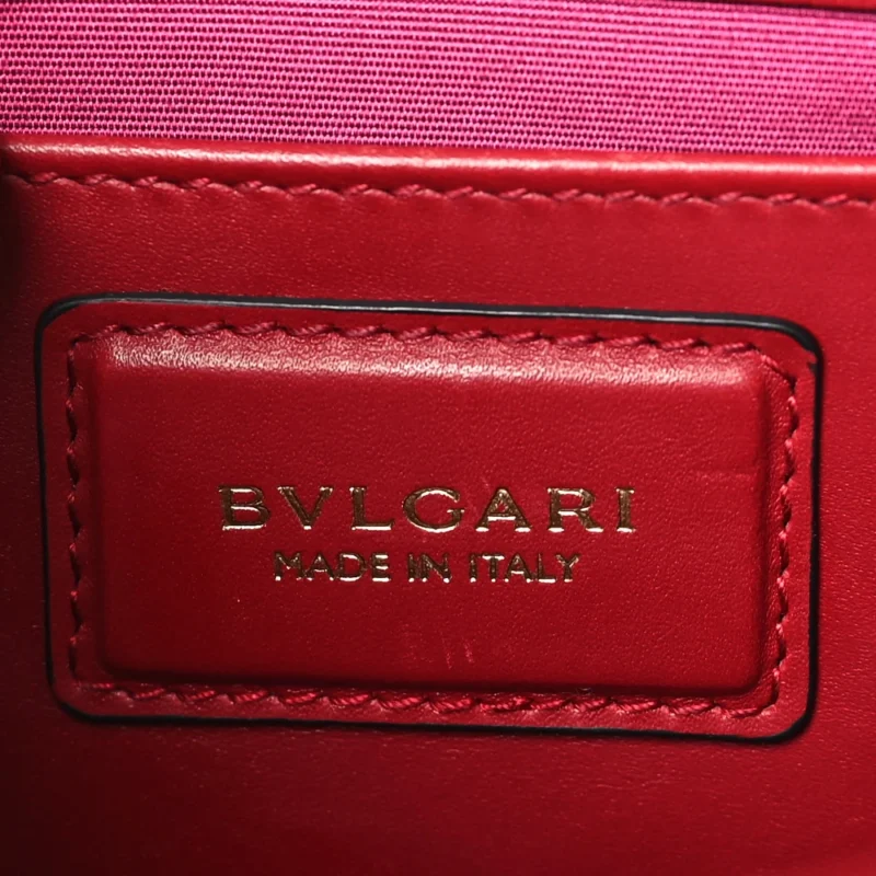 BVLGARI MINI SERPENTI FOREVER CROSSBODY BAG RUBY RED CALFSKIN LEATHER GOLD HARDWARE - Image 2