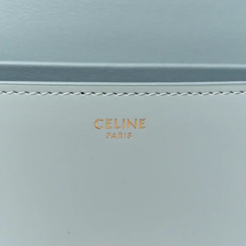 CELINE SMALL CUIR TRIOMPHE CHAIN SHOULDER BAG ICE BLUE SHINY CALFSKIN LEATHE - Image 2