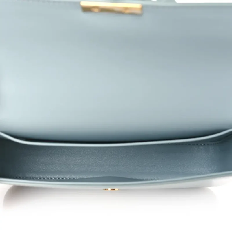 CELINE SMALL CUIR TRIOMPHE CHAIN SHOULDER BAG ICE BLUE SHINY CALFSKIN LEATHE - Image 7