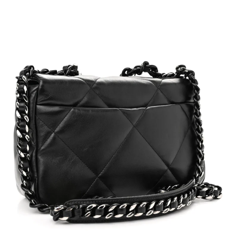 CHANEL 19 MEDIUM FLAP BAG ?C QUILTED LAMBSKIN SILVER HARDWARE - Image 3